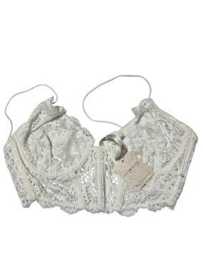 Free People Intimately Ivory White Lace Bralette Size Small Underwire Bra